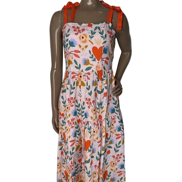 NEW SINCERELY OURSWomens Midi Dress Light Pink Size S Alexa Romantic Floral